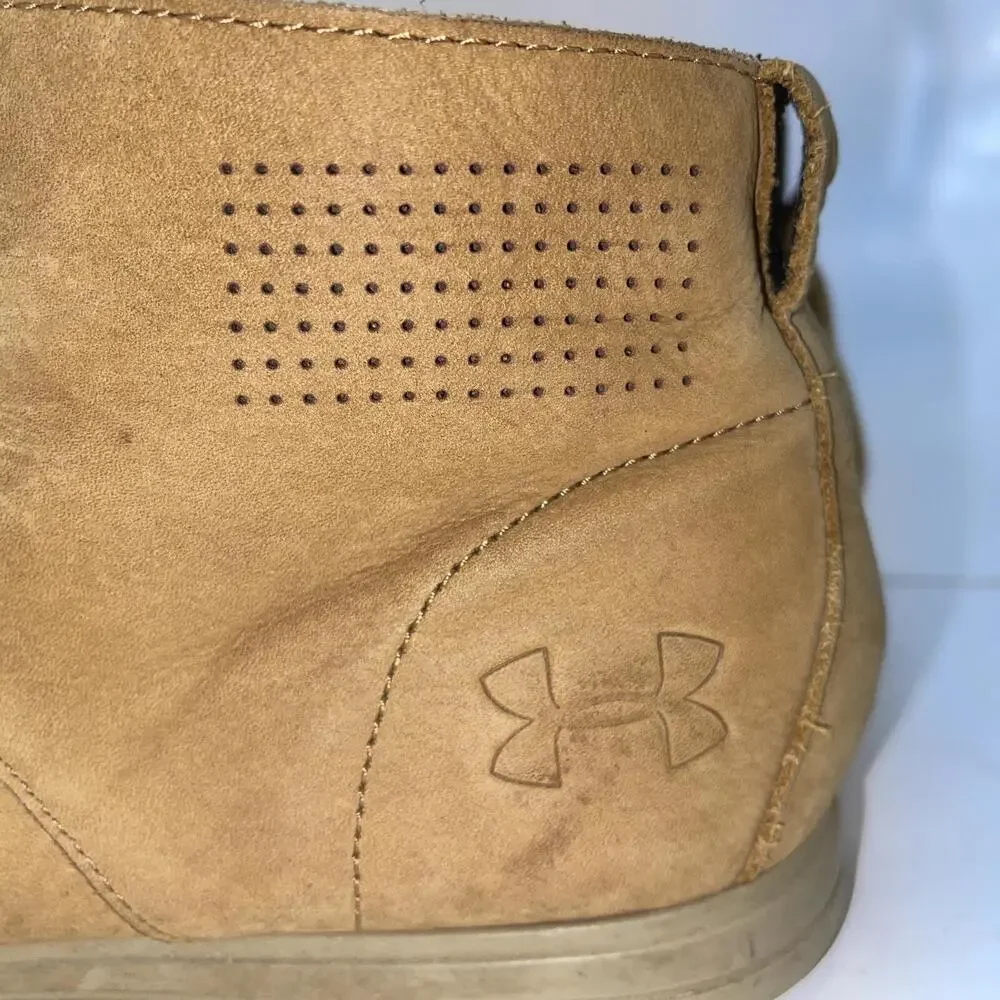 Under Armour Boots Youth Size 7Y Brown Faux Leather Chukka Casual Lace Up Ankle
